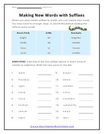 New Creations Worksheet