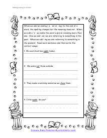 Ending to Words Worksheet