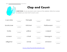 Clap and Count Worksheet