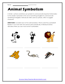 Symbolism Worksheets