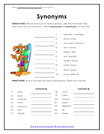 Same or Different Worksheet