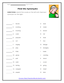 Same Word Worksheet