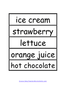 Sugary Things Word Wall Example