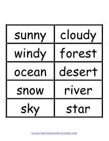 Science and Nature Word Wall Example