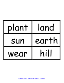 On Earth Word Wall Example