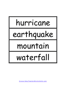 Extremes of Nature Word Wall Example