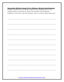 Writing Prompt #2 Worksheet