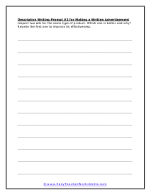 Writing Prompt #3 Worksheet