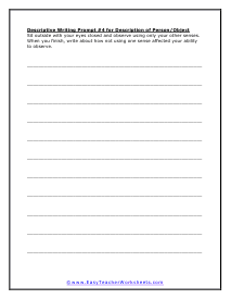 Writing Prompt #4 Worksheet