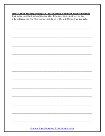 Writing Prompt #1 Worksheet