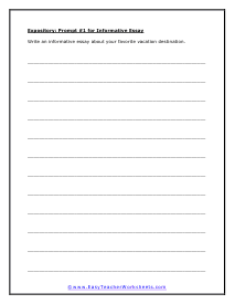 Informative Essay Prompt #1 Worksheet