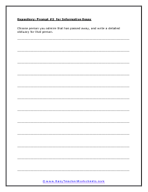 Informative Essay Prompt #2 Worksheet