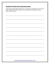 Informative Essay Prompt #4 Worksheet