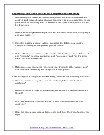 Compare and Contrast Checklist