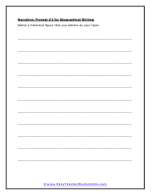 Biographical Prompt #3 Worksheet