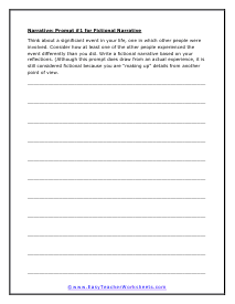 Fictional Prompt #1 Worksheet