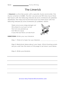 Limerick Worksheet