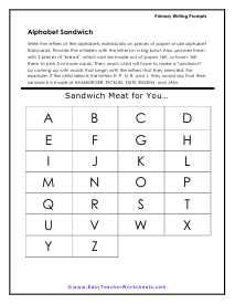 Alphabet Sandwich Worksheet