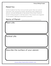 Planet You Worksheet