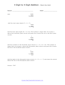 4 Digit Addition Lesson