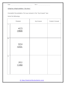 Do Now Worksheet