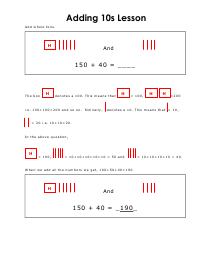 Adding 10s Lesson