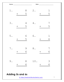 3s and 4s Worksheet