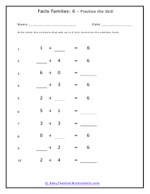 Crazy 6s Worksheet