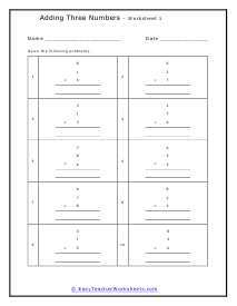 Single-Digit Worksheet 1