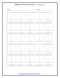 Single-Digit Worksheet 3