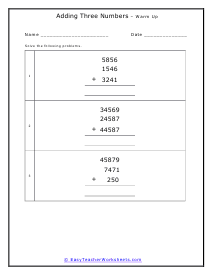 Warm-up Worksheet