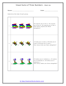 Visual Warm Up Worksheet