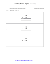 Warm Up Worksheet