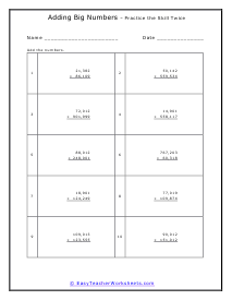 Skill Twice Worksheet