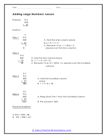 Large Numbers Lesson