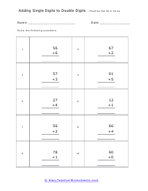 Practice Vertical Adding Worksheet