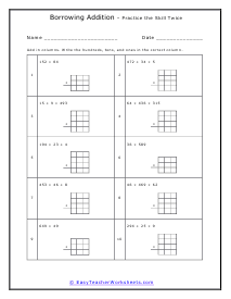 Regroup Practice Worksheet