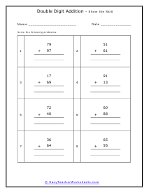 Double Digit Showoff Worksheet