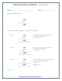 Missing Number Addition Skill Lesson