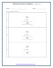 Warmup Worksheet