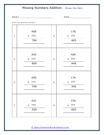 Missing Parts Worksheet