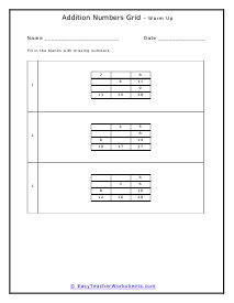 Warm-up Worksheet