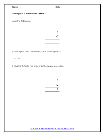 Adding 0-9 Worksheet