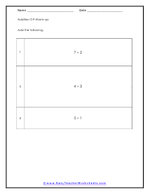 Warm Up Worksheet