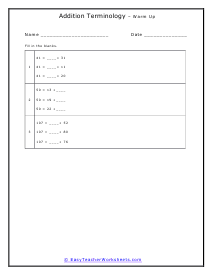 Warm Up Worksheet