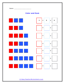 Color and Sum Worksheet