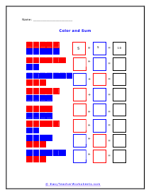 Color and Sums 2 Worksheet