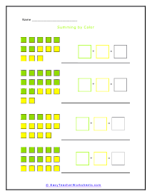 Summing by Color Worksheet