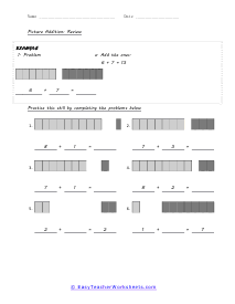 Picture Addition Review Worksheet