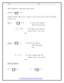 Operation Symbols Worksheets